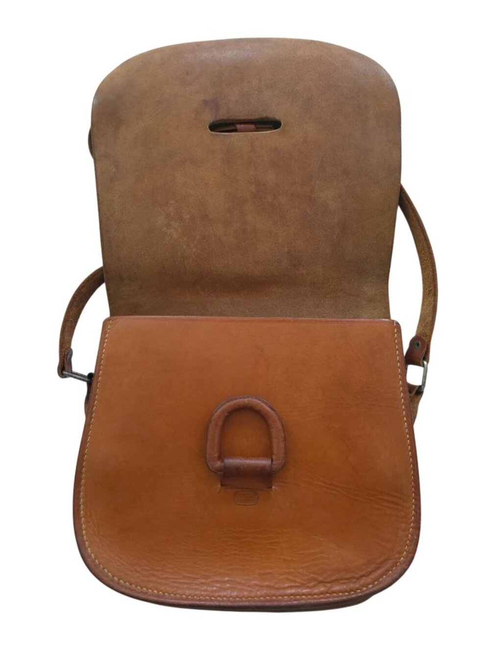 Vintage BENITEZ SAN CARLOS Brown Leather Handmade Crossbody Bag - Picture 5 of 10